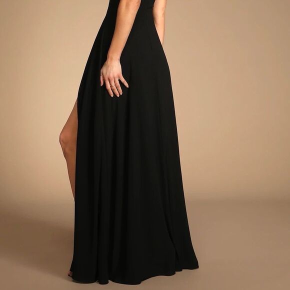 Lulus Remember This Moment Black Rhinestone Strapless Maxi Dress Size Medium NEW - Picture 8 of 12